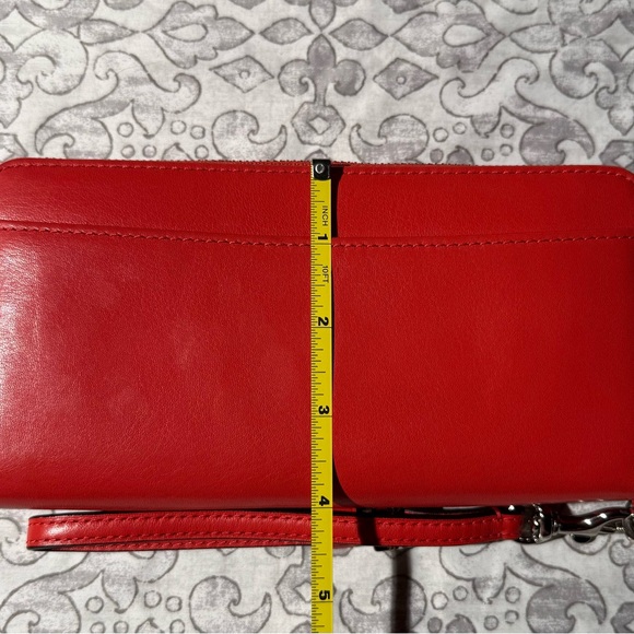 Coach Long Double Zipper Accordion Red Leather Wallet / Wristlet - EUC - Picture 10 of 11
